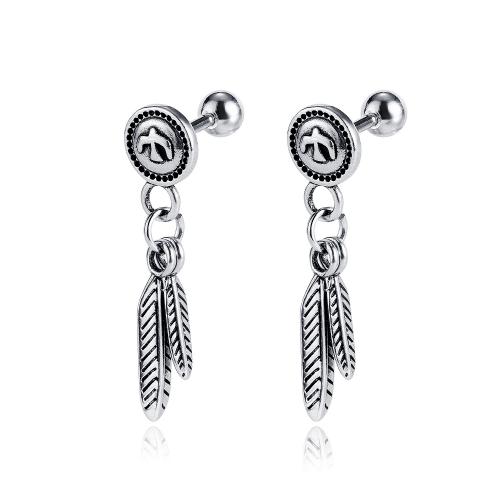 Stainless Steel Stud Earrings 304 Stainless Steel plated Unisex silver color 22mm Sold By Pair