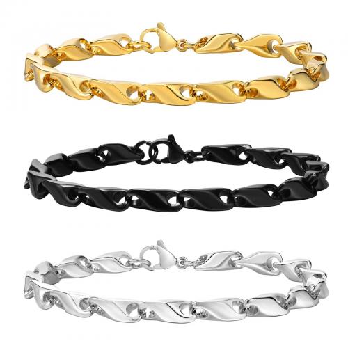 Stainless Steel Jewelry Bracelet, 304 Stainless Steel, plated, for man, more colors for choice, Length:Approx 21 cm, Sold By PC