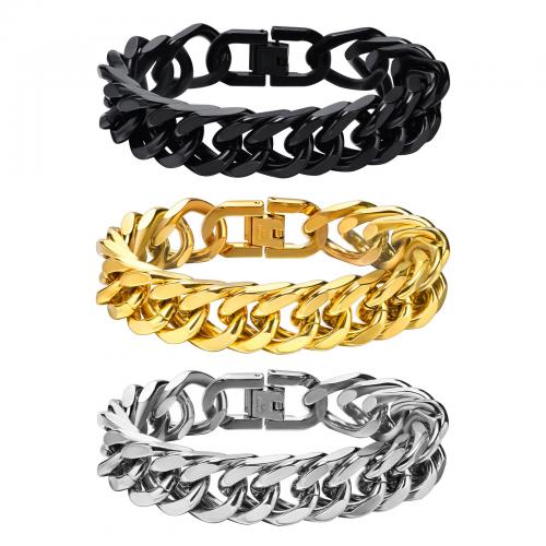 Bijoux bracelet en acier inoxydable, Acier inoxydable 304, Placage, normes différentes pour le choix & pour homme, plus de couleurs à choisir, Vendu par PC