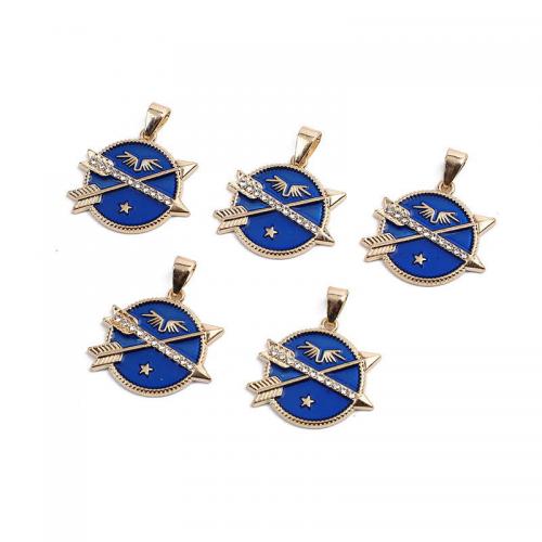 Zinc Alloy Enamel Pendants plated DIY & micro pave cubic zirconia Sold By PC