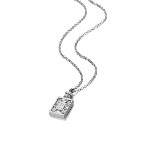 Edelstahl Schmuck Halskette, 304 Edelstahl, plattiert, Micro pave Zirkonia & für Frau, keine, Länge:ca. 50 cm, verkauft von PC