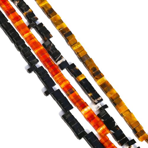 Gemstone Jewelry Beads, Natural Stone, Rectangle, polished, DIY & different materials for choice & double-hole, more colors for choice, 2x5mm, Approx 160PCs/Strand, Sold By Strand