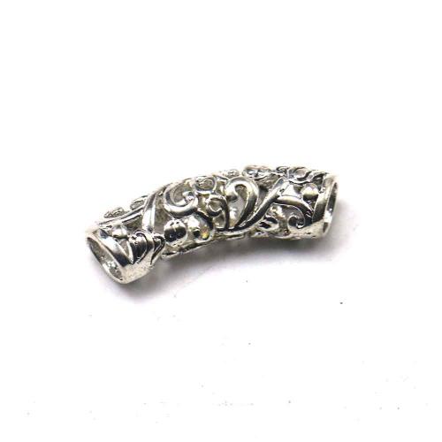 Tibetan Style Tube Beads, antique silver color plated, vintage & DIY & hollow, nickel, lead & cadmium free, 21x6mm, Approx 100PCs/Bag, Sold By Bag