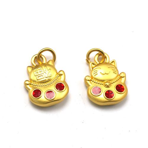 Zinc Alloy Enamel Pendants Cat gold color plated DIY nickel lead & cadmium free Approx Sold By Bag