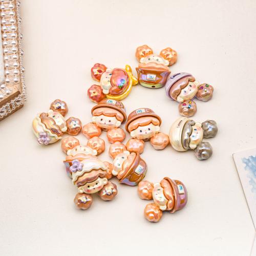 Perles en plastique ABS, DIY, couleurs mélangées, 22x24mm, Environ 100PC/sac, Vendu par sac