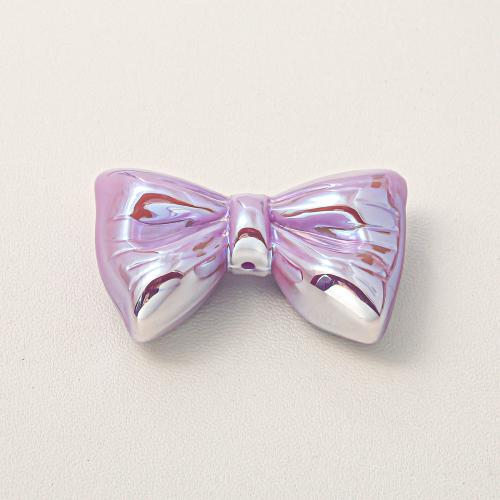 ABS Plastic Beads Bowknot plated DIY Approx Sold By Bag