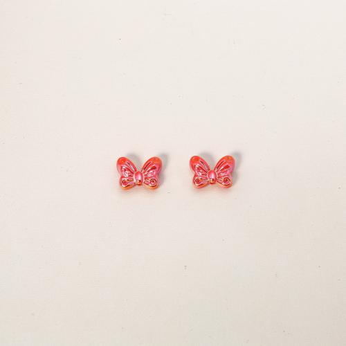 ABS Plastic Beads, Bowknot, plated, DIY, more colors for choice, 12x16mm, Approx 100PCs/Bag, Sold By Bag