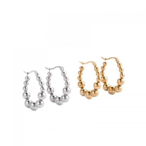 Boucle d'oreille Acier Titane, bijoux de mode & pour femme, plus de couleurs à choisir, 24x28mm, Vendu par paire