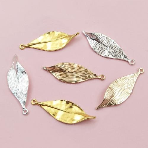 Tibetan Style Leaf Pendants, plated, DIY, more colors for choice, nickel, lead & cadmium free, 16x47mm, 10PCs/Bag, Sold By Bag