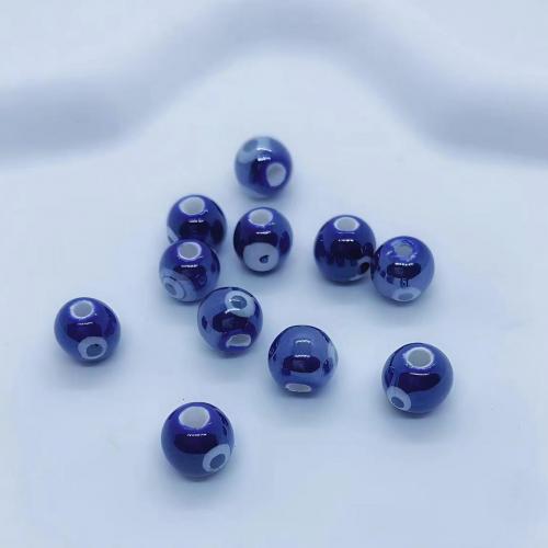 Perles bijoux en porcelaine, Rond, DIY & motif de mauvais œil, plus de couleurs à choisir, 8mm, Trou:Environ 2mm, Environ 100PC/sac, Vendu par sac