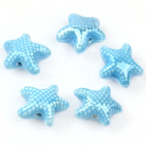 Porcelain Jewelry Beads, Starfish, DIY & different size for choice, more colors for choice, Hole:Approx 2mm, Approx 100PCs/Bag, Sold By Bag