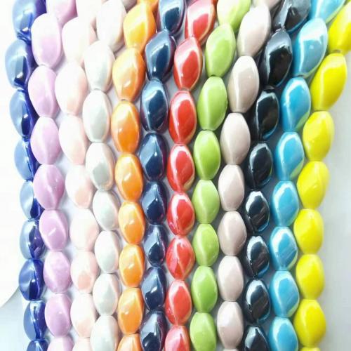 Perles bijoux en porcelaine, DIY, plus de couleurs à choisir, 17x10mm, Environ 100PC/sac, Vendu par sac