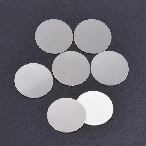 Stainless Steel Pendants, 304 Stainless Steel, Round, plated, DIY, silver color, 22x0.05mm, 10PCs/Bag, Sold By Bag