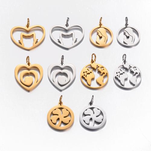 Stainless Steel Pendants, 304 Stainless Steel, plated, DIY & different styles for choice, more colors for choice, 10PCs/Bag, Sold By Bag