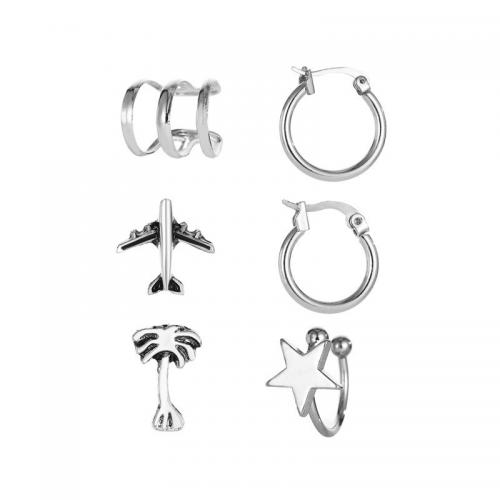 Zinklegierung Ohrringe, 5 Stück & Modeschmuck & für Frau, originale Farbe, frei von Nickel, Blei & Kadmium, verkauft von setzen