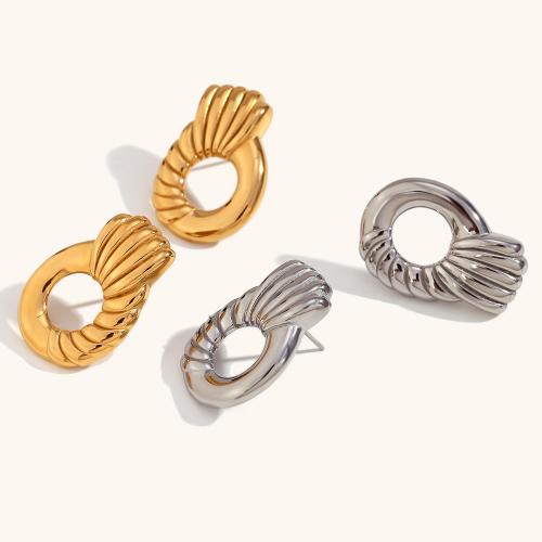 Stainless Steel Stud Earrings 316L Stainless Steel plated fashion jewelry & for woman & hollow nickel lead & cadmium free Sold By Pair
