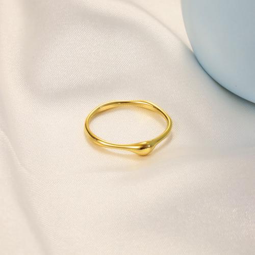 Stainless Steel Finger Ring, 304 Stainless Steel, plated, different size for choice & for woman, golden, Sold By PC