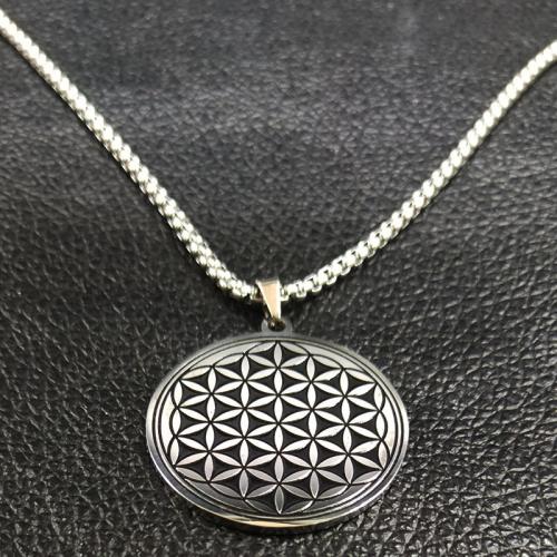 Stainless Steel Jewelry Necklace, 304 Stainless Steel, polished, fashion jewelry & Unisex, silver color, nickel, lead & cadmium free, 35x32mm, Length:Approx 50 cm, Sold By PC