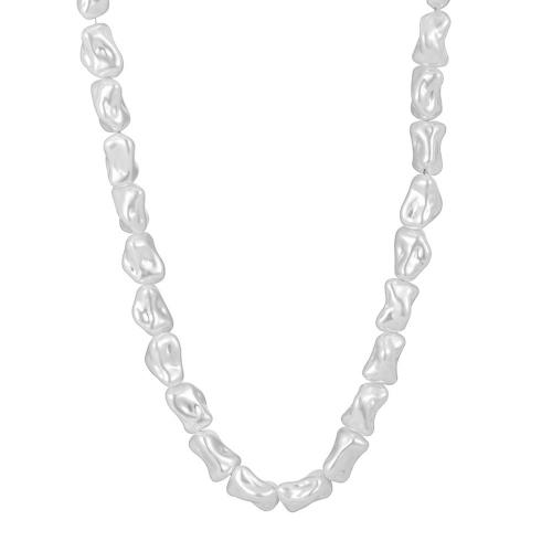Пластиковый жемчужное ожерелье, Пластиковая жемчужина, ювелирные изделия моды & Мужская, Продан через Приблизительно 50 см Strand