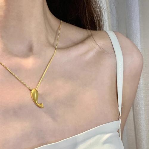 Sweater Chain Necklace Titanium Steel with 5cm extender chain Dolphin fashion jewelry & for woman golden Length Approx 40 cm Sold By PC