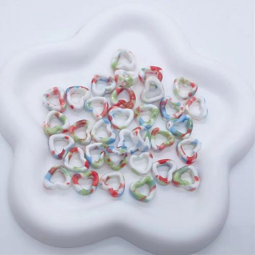 Porcelain Frame Bead, Heart, DIY, more colors for choice, 14mm, Hole:Approx 2mm, Approx 100PCs/Bag, Sold By Bag