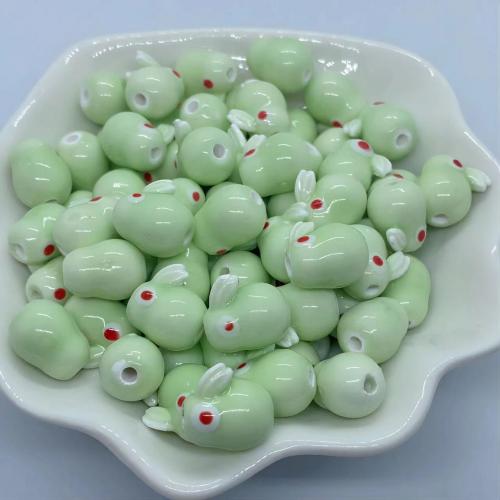 Porcelain Jewelry Beads, Rabbit, DIY, more colors for choice, 13.50mm, Hole:Approx 2mm, Approx 100PCs/Bag, Sold By Bag