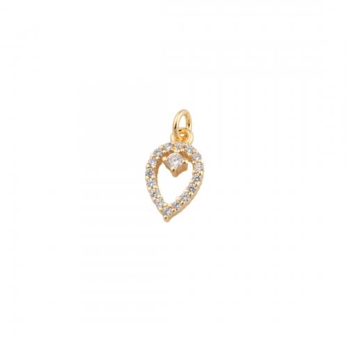 Cubic Zirconia Micro Pave Brass Pendant plated DIY & micro pave cubic zirconia golden Approx 1.5mm Sold By PC