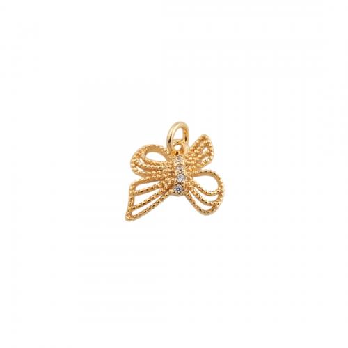 Cubic Zirconia Micro Pave Brass Pendant plated DIY & micro pave cubic zirconia golden Approx 2mm Sold By PC