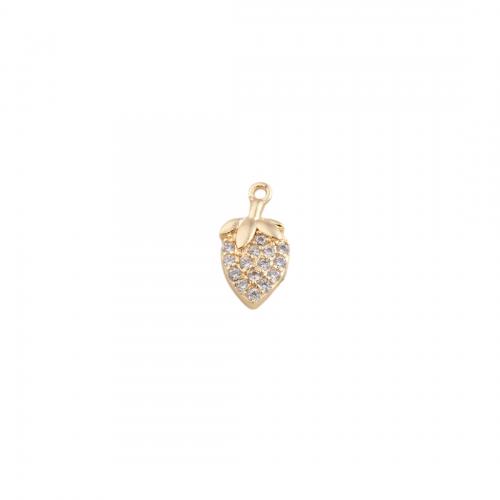 Cubic Zirconia Micro Pave Brass Pendant plated DIY & micro pave cubic zirconia golden Approx 0.5mm Sold By PC