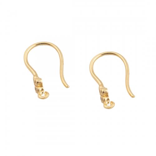 Brass Hook Earwire, plated, DIY & micro pave cubic zirconia, golden, 18x4.50x10mm, Hole:Approx 1mm, Sold By Pair