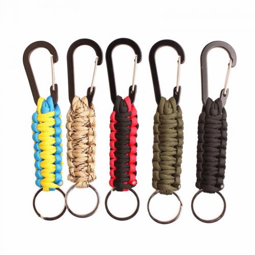 Nylon Carabiner Key Ring, with 201 Stainless Steel & Aluminum, portable & Unisex, more colors for choice, 165mm, Sold By PC
