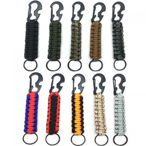 Parachute Cord Carabiner Key Ring, with Aluminum, portable & durable & Unisex, more colors for choice, 160mm, Sold By PC