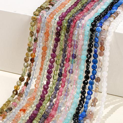 Gemstone Jewelry Beads, Round, polished, different materials for choice & faceted, 4x3mm, Approx 86PCs/Strand, Sold By Strand