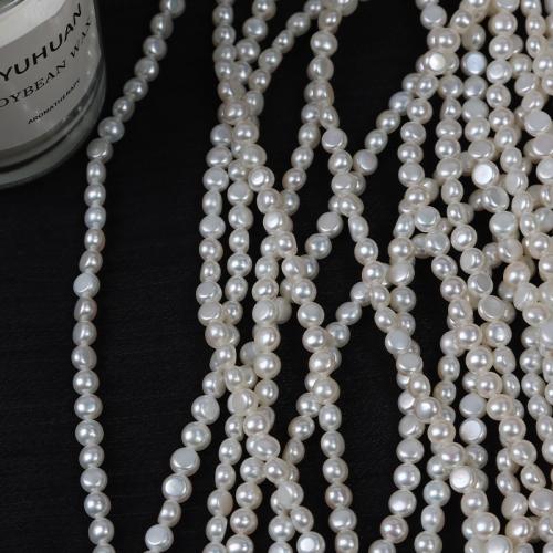 Perle perline Keishi coltivate d'acqua dolce, perla d'acquadolce coltivata naturalmente, DIY, bianco, 5mm, Venduto per Appross. 40 cm filo