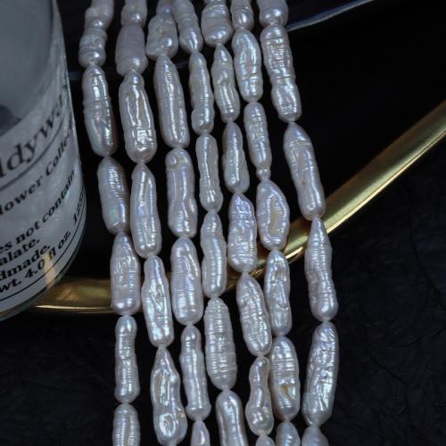 Cultured Biwa Freshwater Pearl Beads, DIY, white, Length about 6-7mm,Hight about 15-20mm, Sold Per Approx 40 cm Strand