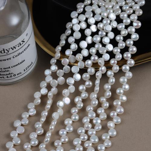 Keshi Cultured Freshwater Pearl Beads, DIY, white, Length about 6-7mm, Sold Per Approx 38 cm Strand