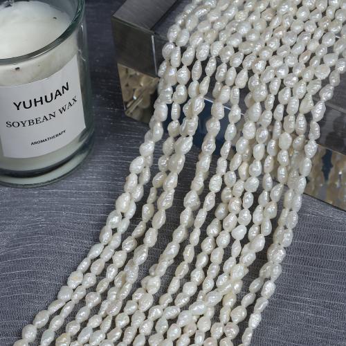 Perles nacres baroques de culture d'eau douce , perle d'eau douce cultivée, DIY, blanc, 3.50mm, Vendu par Environ 40 cm brin