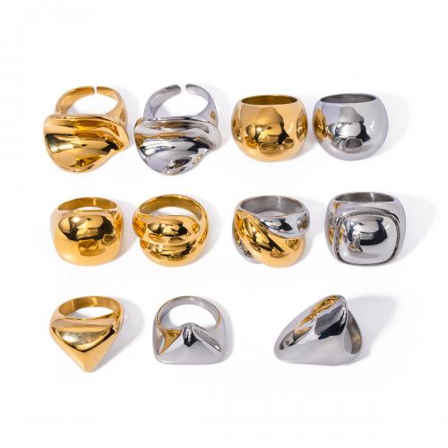Stainless Steel Finger Ring, 304 Stainless Steel, Vacuum Ion Plating, different size for choice & different styles for choice & for woman, more colors for choice, Sold By PC