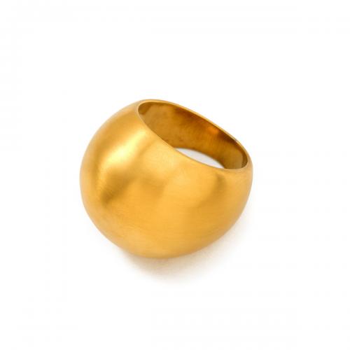 خاتم إصبع الفولاذ المقاوم للصدأ, 304 الفولاذ المقاوم للصدأ, 18K الذهب مطلي, مجوهرات الموضة & حجم مختلفة للاختيار & للمرأة, ذهبي, تباع بواسطة PC