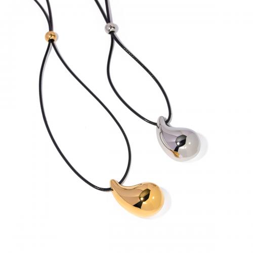 Edelstahl Schmuck Halskette, 304 Edelstahl, mit Wachsschnur, Modeschmuck & für Frau, keine, 22.20x39.10mm, verkauft per ca. 70 cm Strang