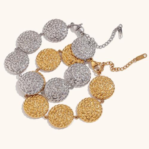 Stainless Steel Jewelry Bracelet 316L Stainless Steel with 5cm extender chain Vacuum Ion Plating fashion jewelry & for woman 22.10mm Sold Per Approx 20 cm Strand