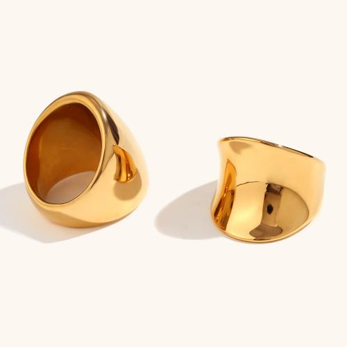 Stainless Steel Finger Ring 316L Stainless Steel 18K gold plated  & for woman golden Sold By PC