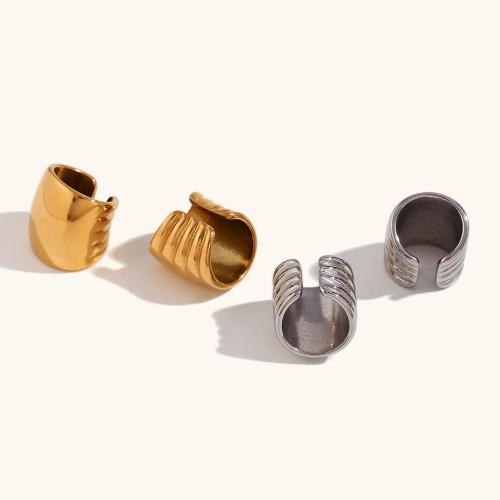 316L Stainless Steel Earring Clip, Vacuum Ion Plating, fashion jewelry & for woman, more colors for choice, 16.30x13.70mm, Sold By Pair