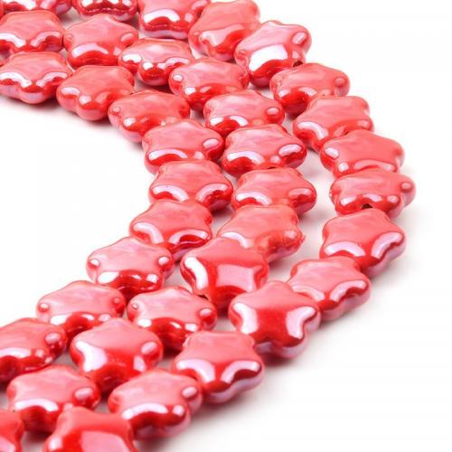 Porcelain Jewelry Beads, Star, DIY, more colors for choice, 15mm, Hole:Approx 2.5mm, Approx 100PCs/Bag, Sold By Bag
