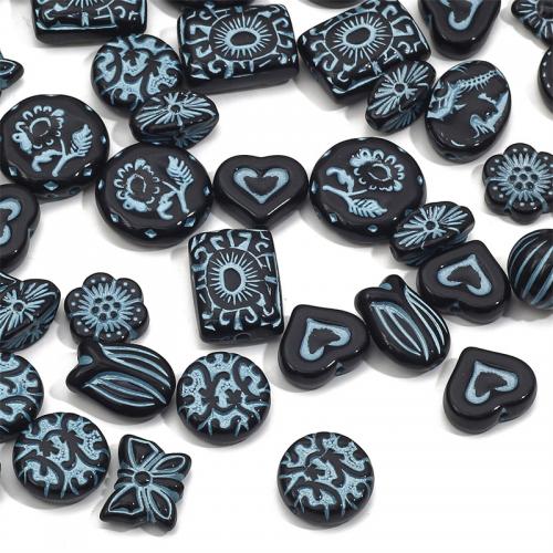 Acrylic Jewelry Beads DIY dark blue Sold By Bag
