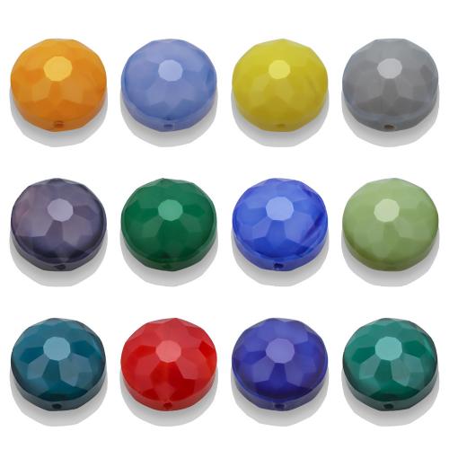 Fashion Glass Beads Flat Round DIY 14mm Approx 1.25mm Sold By Bag