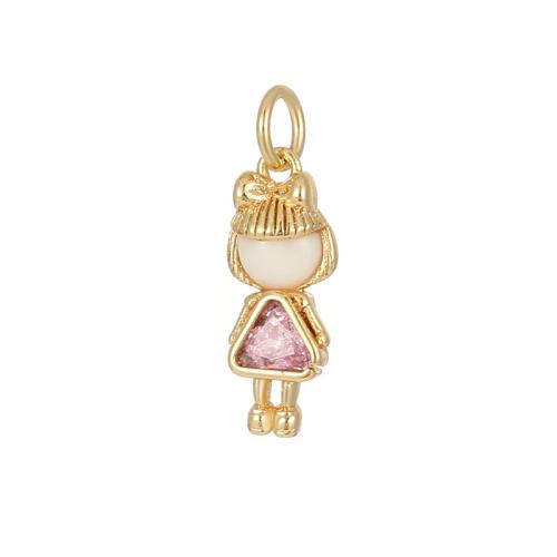 Cubic Zirconia Micro Pave Brass Pendant with Gemstone plated DIY & micro pave cubic zirconia Sold By PC