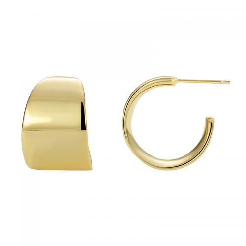 Brass Stud Earring, plated, for woman, gold, Sold By Pair