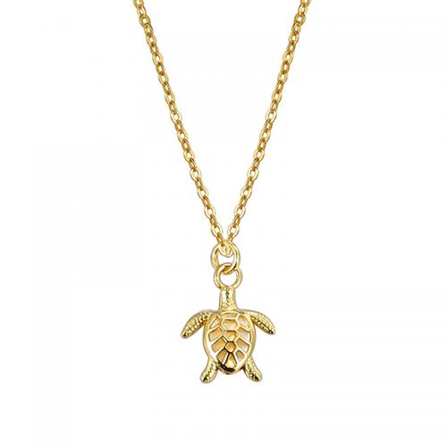 Brass Necklace with Shell Pearl Turtle plated for woman golden Length Approx 45-50 cm Sold By PC