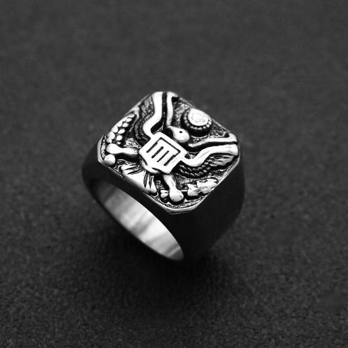 Палец кольцо из нержавеющей стали, Нержавеющая сталь 304, ювелирные изделия моды & разный размер для выбора & Мужский, оригинальный цвет, не содержит никель, свинец, продается PC